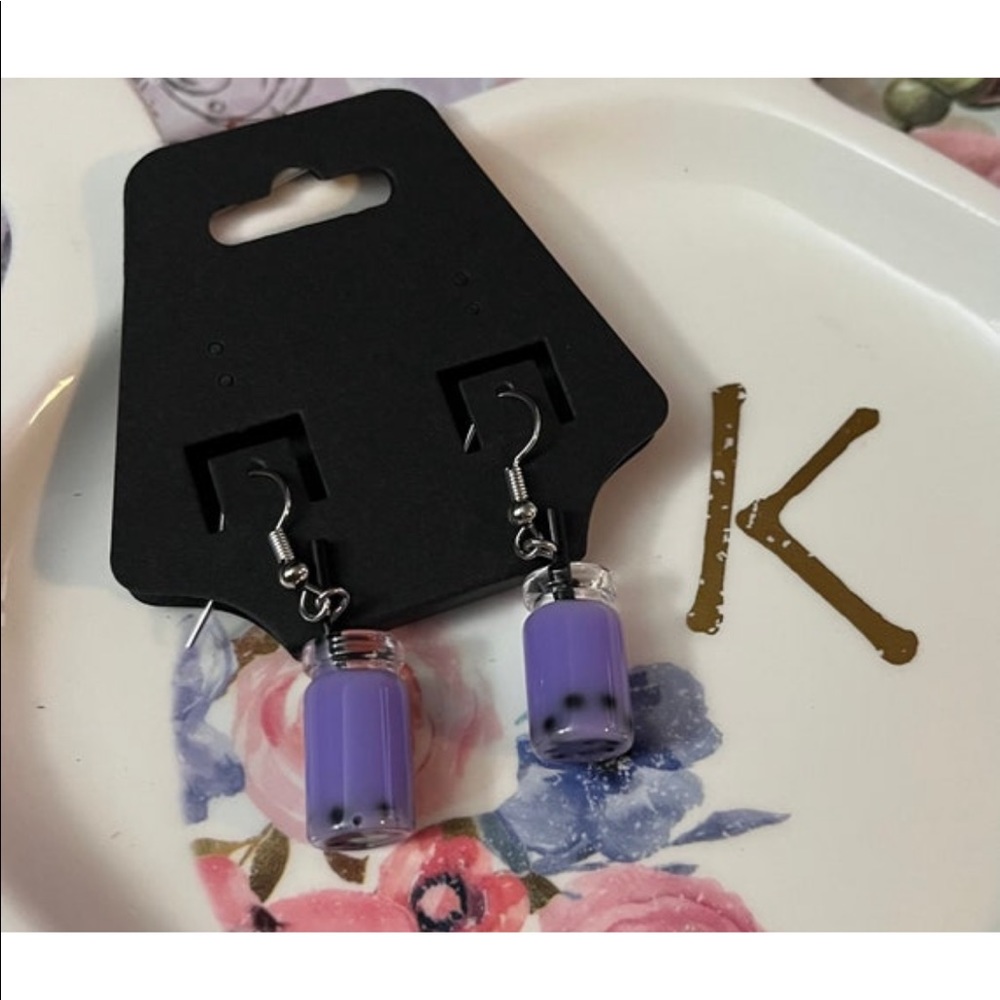 Purple Boba Tea Earrings 🧋